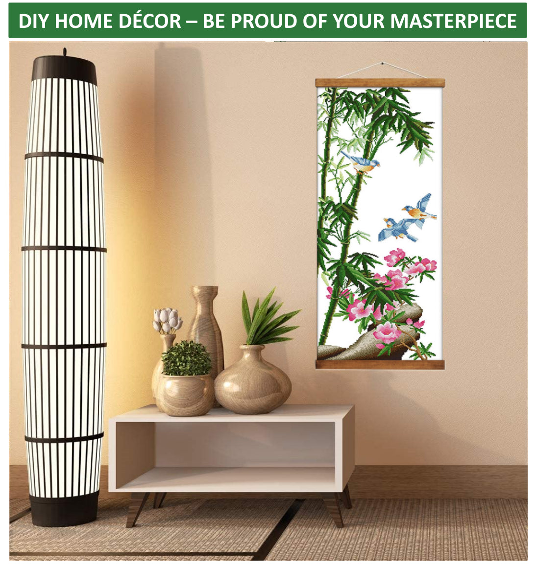 Cross Stitch Kit 31x76cm 14CT (Green Bamboo)