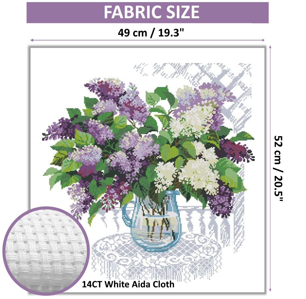 Cross Stitch Kit 49x52cm 14CT (Lilac)