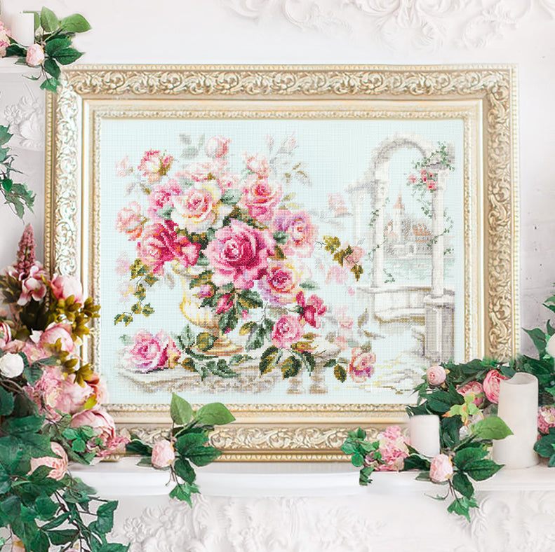 Cross Stitch Kit 48x37cm 14CT (The Rose in Bloom)