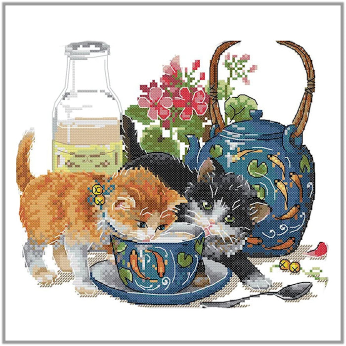Cross Stitch Kit 39x35cm 11CT (Curious Cat)