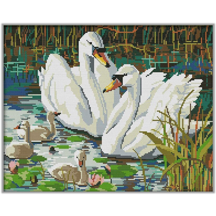 Cross Stitch Kit 54x43cm 11CT (Swans)