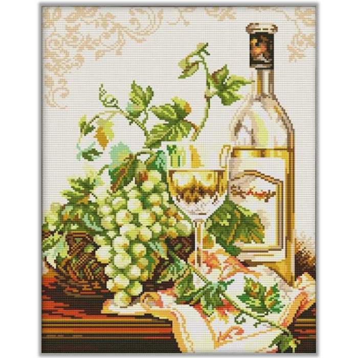 Cross Stitch Kit 34x43cm 14CT (White Wine and Grapes)