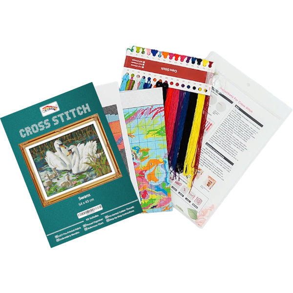 Cross Stitch Kit 54x43cm 11CT (Swans)