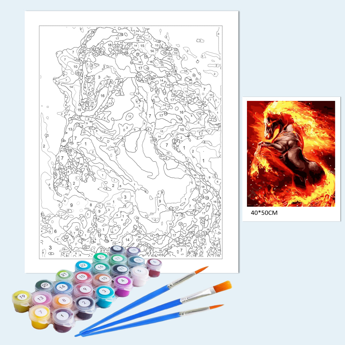 Paint by Numbers Kit (Fire Horse)