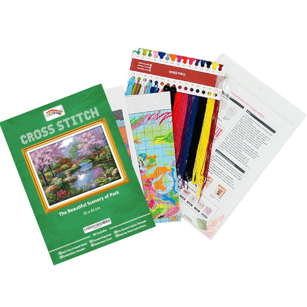 Cross Stitch Kit 53x43cm 14CT (The Beautiful Scenery of Park)