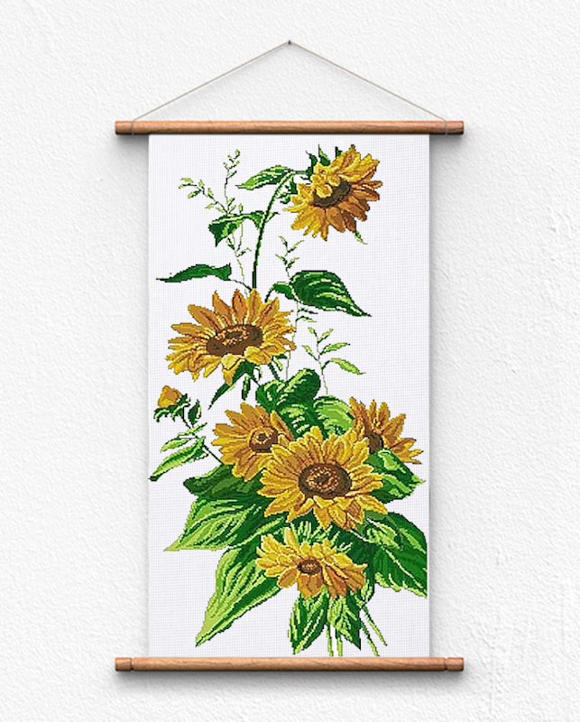 Cross Stitch Kit 42x75cm 14CT (Sunflowers)