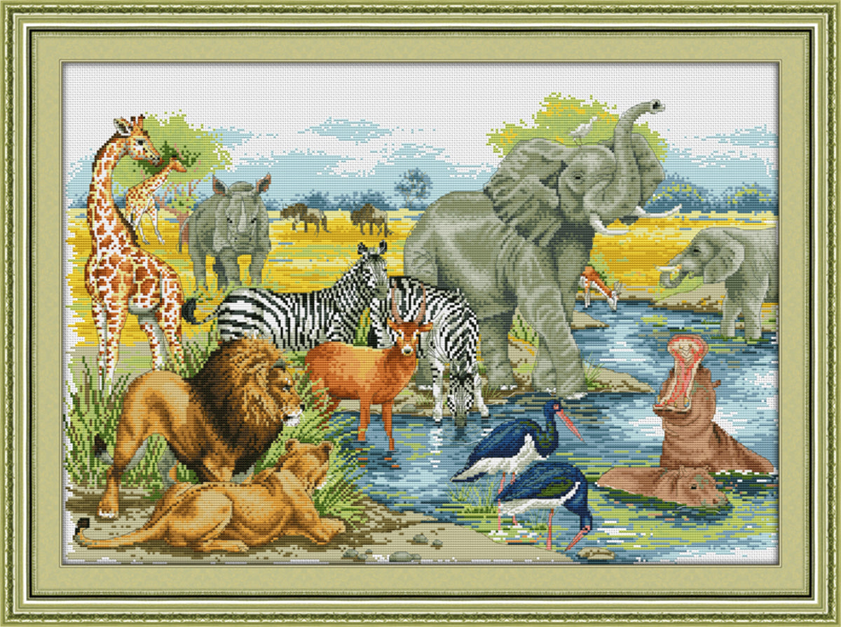 Cross Stitch Kits 77x56cm 11CT (Animal World)