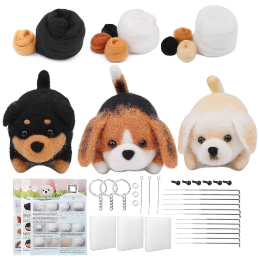 Needle Felting Kit | 3 Dogs