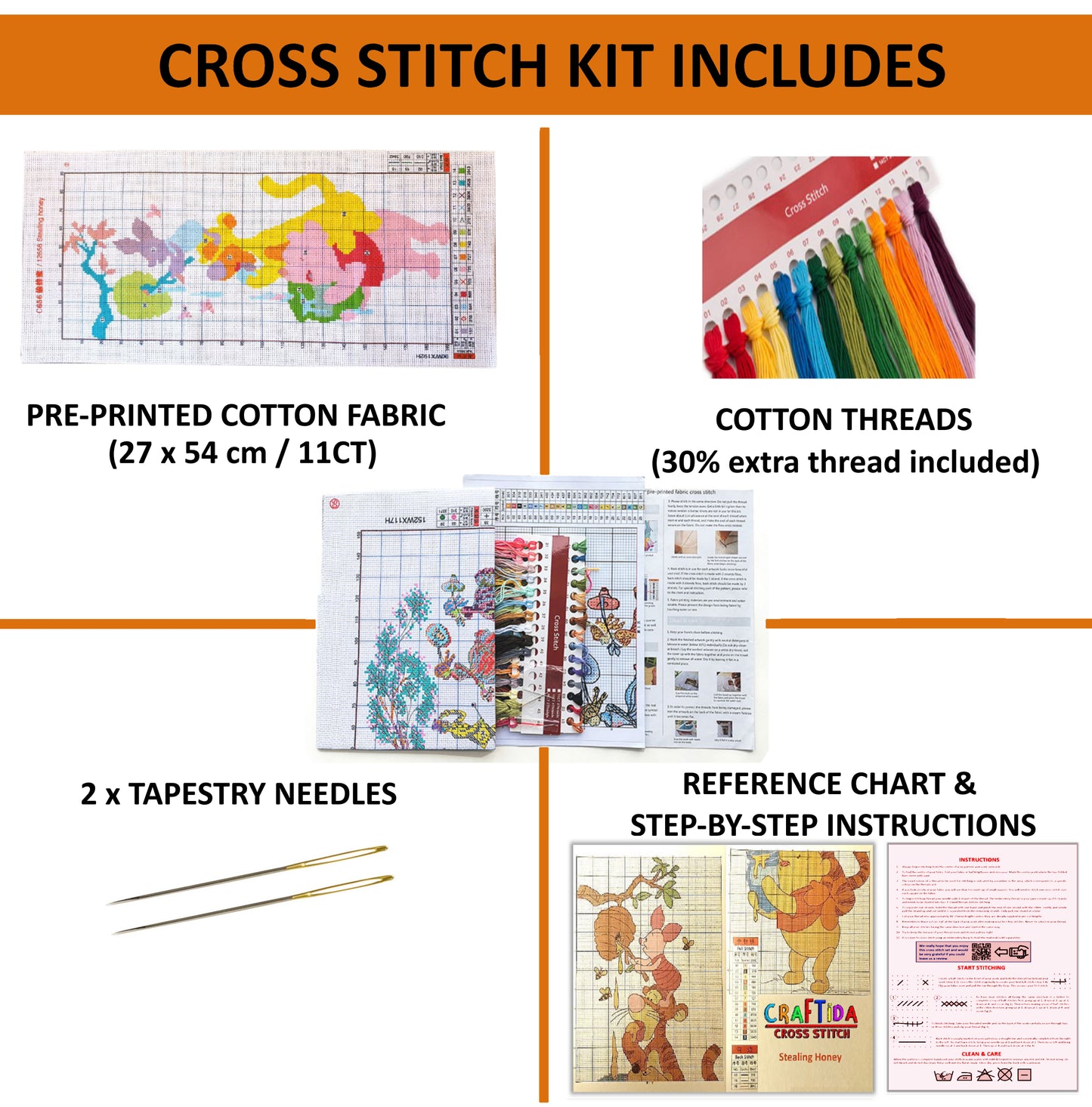 Cross Stitch Kit 27x54cm 11CT (Stealing Honey)