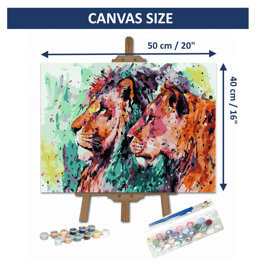 Paint by Numbers Kit 40x50cm (Lion & Lioness)