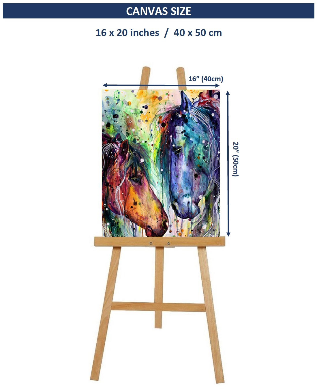 Paint by Numbers Kit 40x50cm (Two Horses)