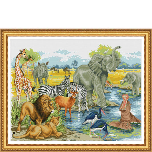 Cross Stitch Kits 77x56cm 11CT (Animal World)