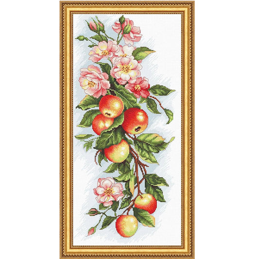 Cross Stitch Kit 31x51cm 14CT (Apples & Flowers)