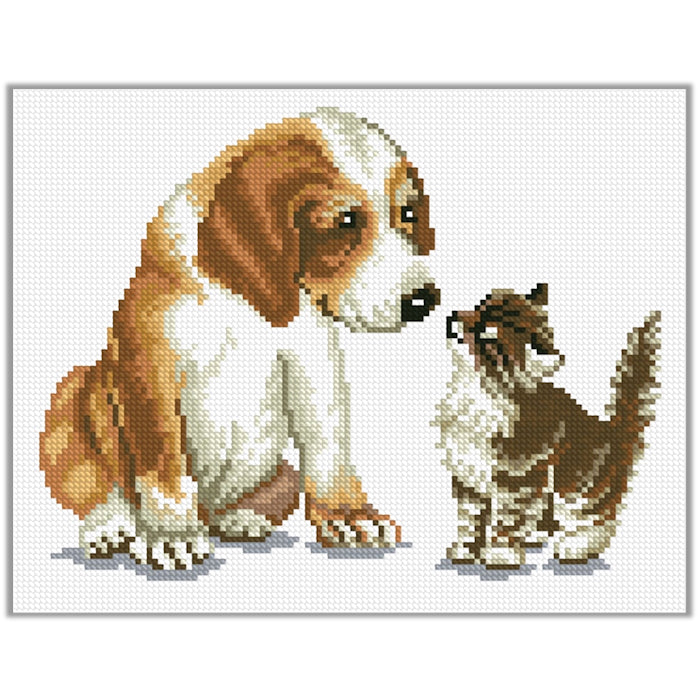 Cross Stitch Kit 35x29cm 11CT (Dog and Cat)