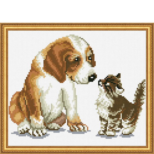 Cross Stitch Kit 35x29cm 11CT (Dog and Cat)