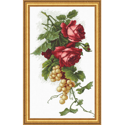 Cross Stitch Kit 33x51cm 14CT (Grapes N' Roses)