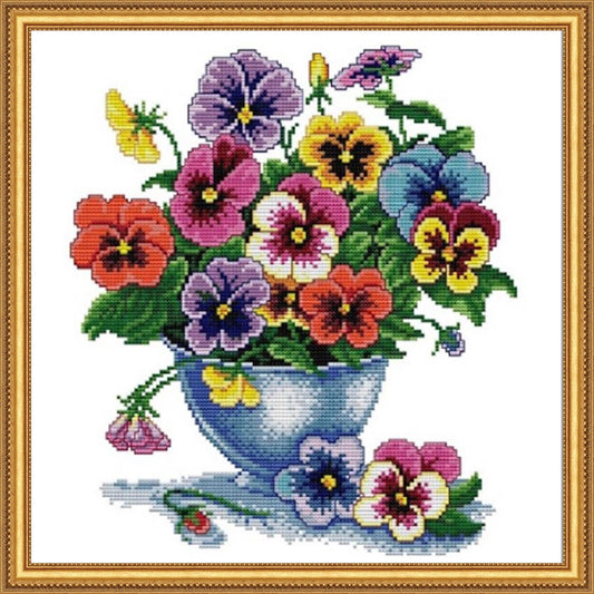 Cross Stitch Kit 40x44cm 11CT (Six Color Flower)