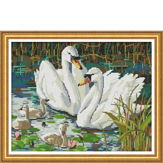 Cross Stitch Kit 54x43cm 11CT (Swans)