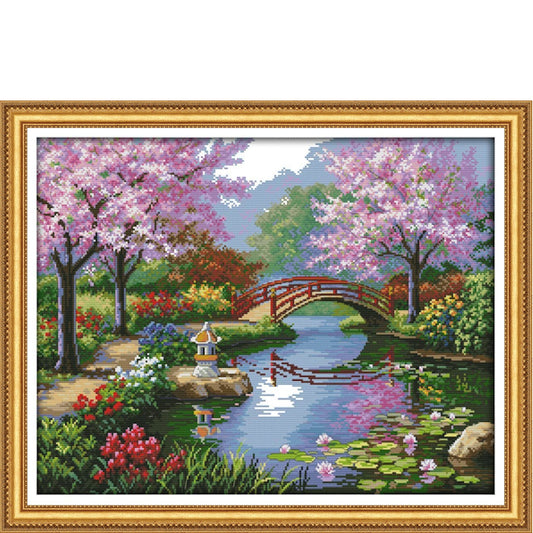 Cross Stitch Kit 53x43cm 14CT (The Beautiful Scenery of Park)