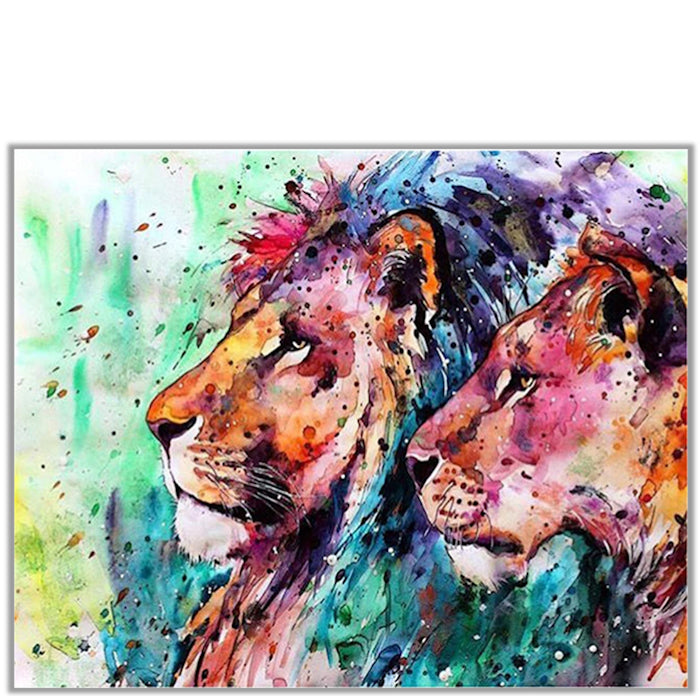 Paint by Numbers Kit 40x50cm (Lion & Lioness)