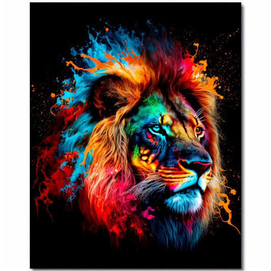 Paint by Numbers Kit (Rainbow Splash Lion)