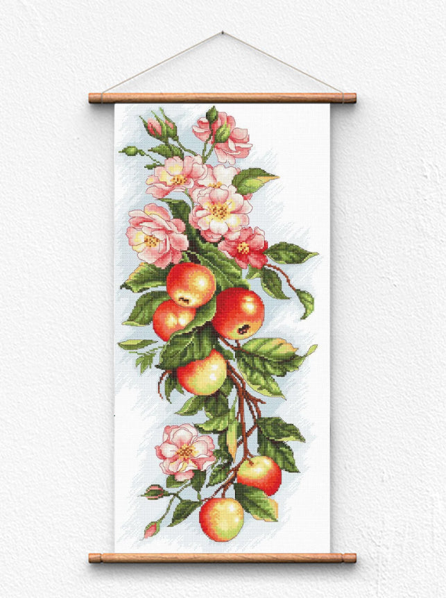 Cross Stitch Kit 31x51cm 14CT (Apples & Flowers)