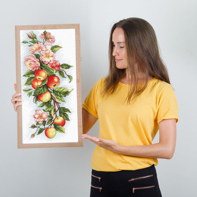 Cross Stitch Kit 31x51cm 14CT (Apples & Flowers)