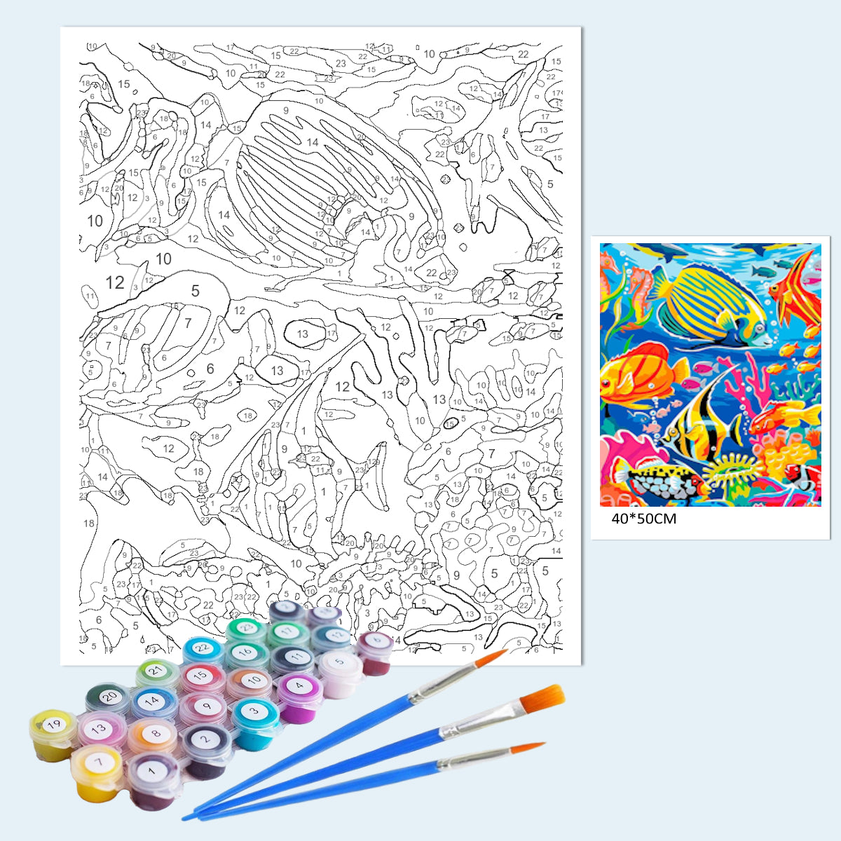 Paint by Numbers Kit (Coral Fish)