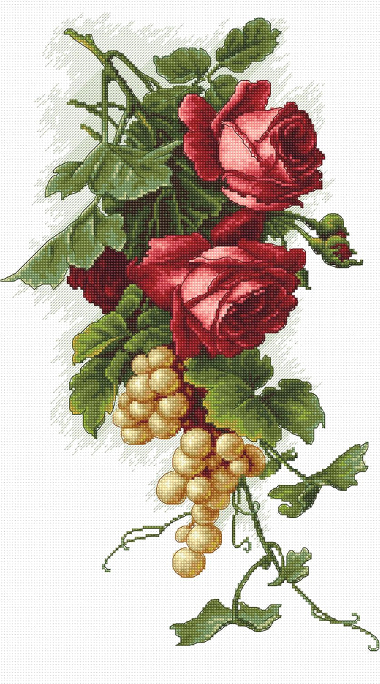 Cross Stitch Kit 33x51cm 14CT (Grapes N' Roses)