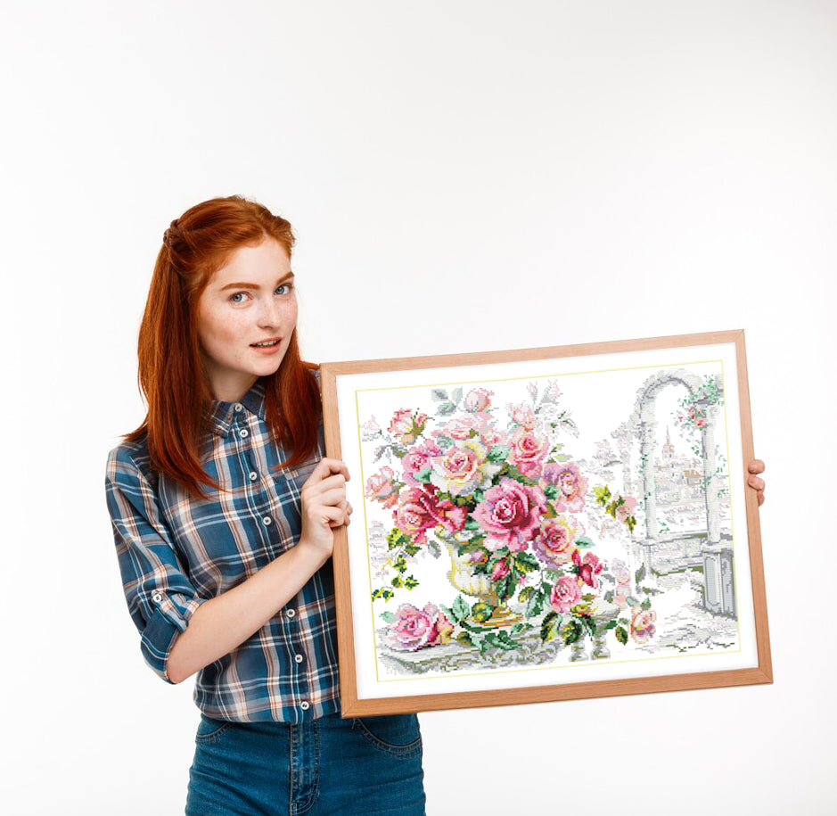 Cross Stitch Kit 48x37cm 14CT (The Rose in Bloom)